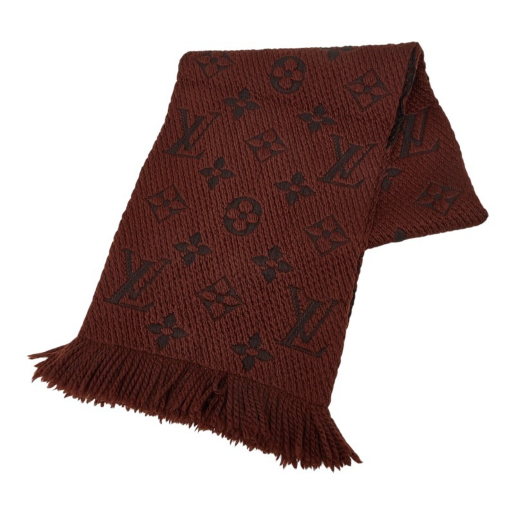 Louis Vuitton Monogram Echarpe Logomania Scarf, Brown/Black, Wool/Silk, Women's.